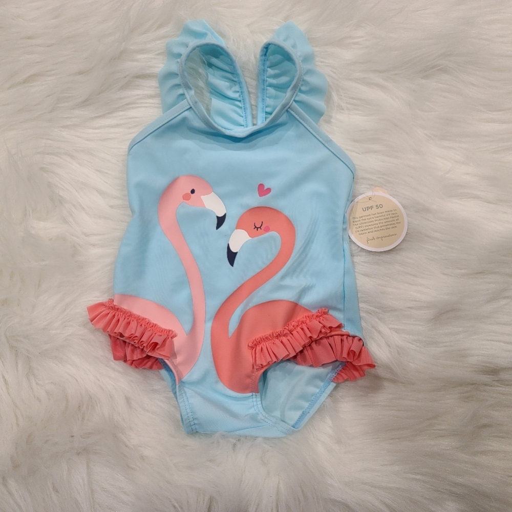 Carter's Flamingo sz 4  Swimsuit  nwt
